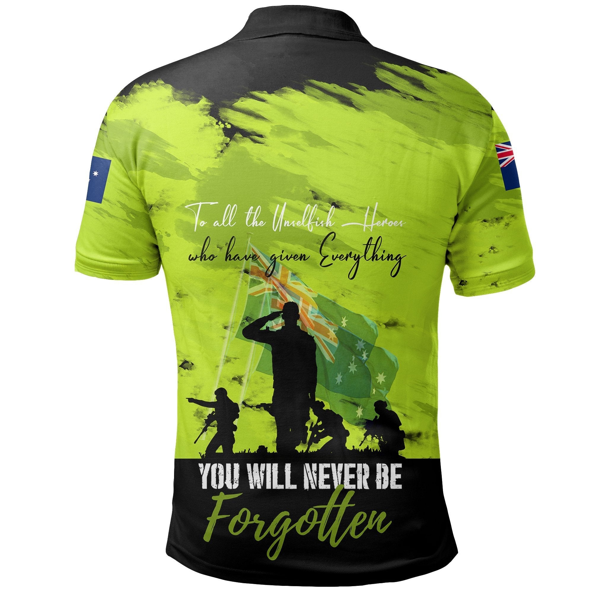 Anzac Polo - Anzac Australia Flag Lest We Forget Polo Shirt