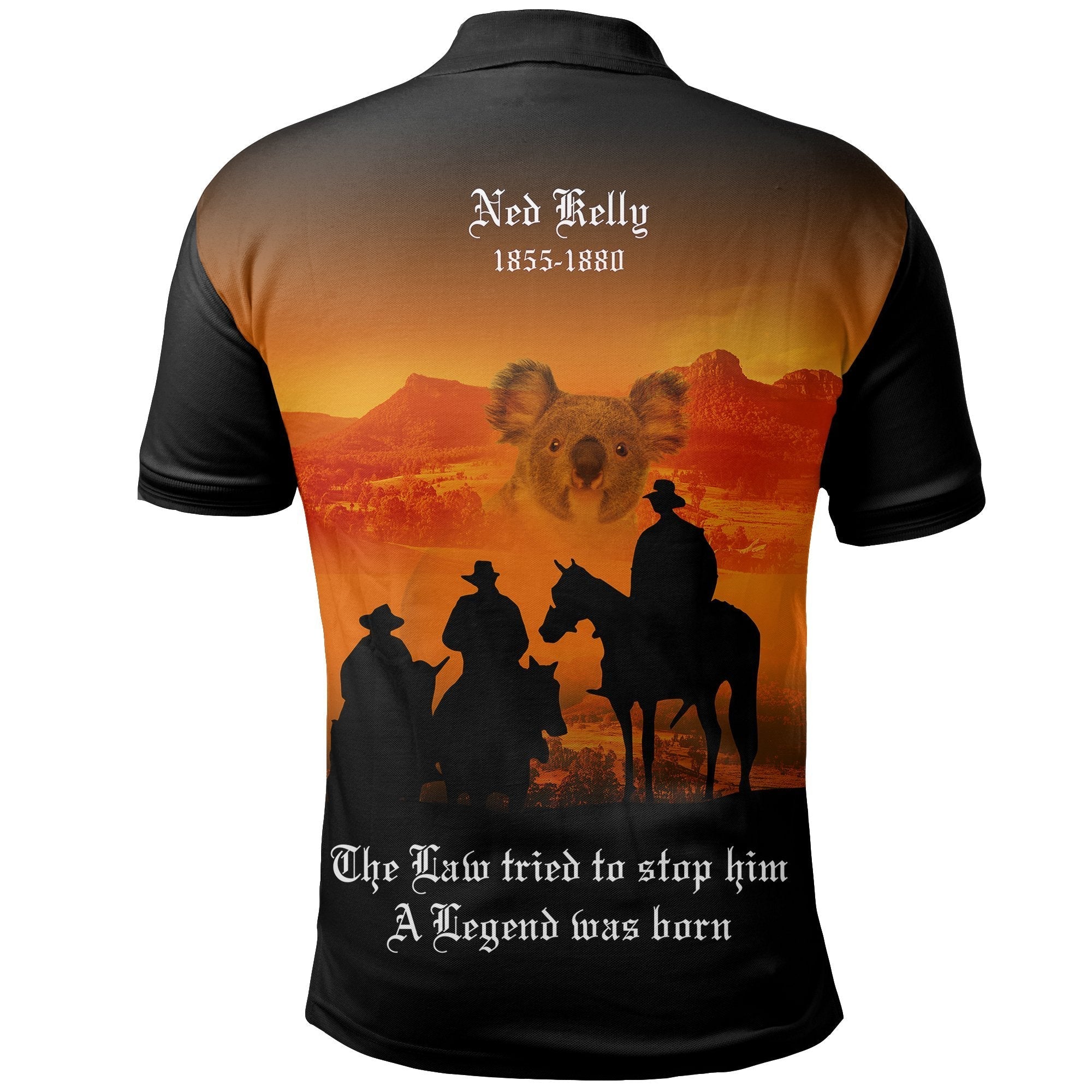 Anzac Polo - Anzac Lest We Forget Kangaro Sunset Polo Shirt