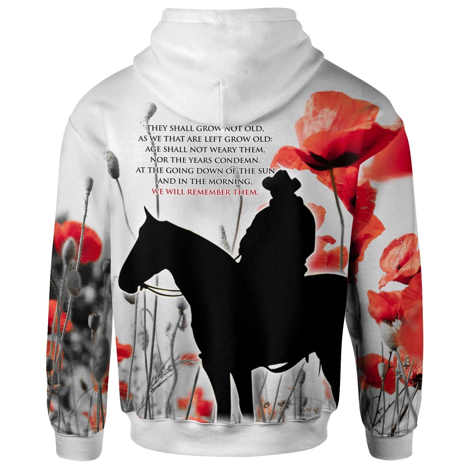 Anzac Lest We Forget Zip Hoodie - Australian Light Horse