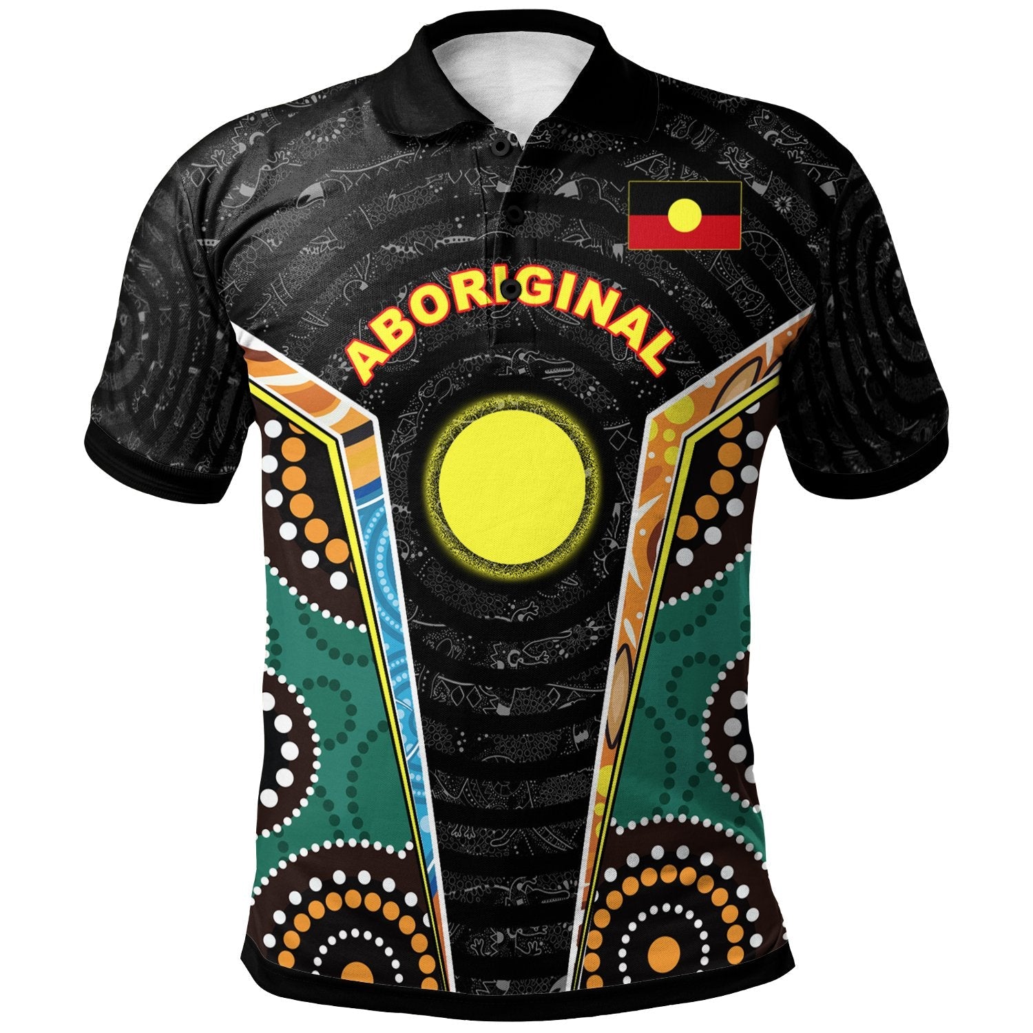 Aboriginal Polo - (Custom Text) Aboriginal Lives Matter Style Tornado Polo Shirt