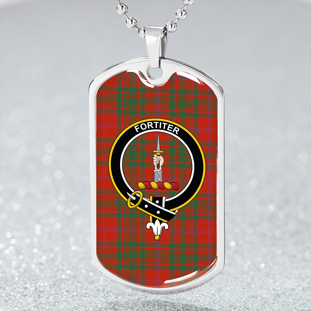 MacAlister of Glenbarr Ancient Clan Badge Classic Tartan Dog Tag Necklace