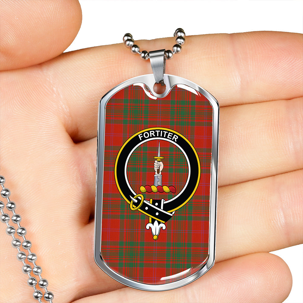MacAlister of Glenbarr Ancient Clan Badge Classic Tartan Dog Tag Necklace