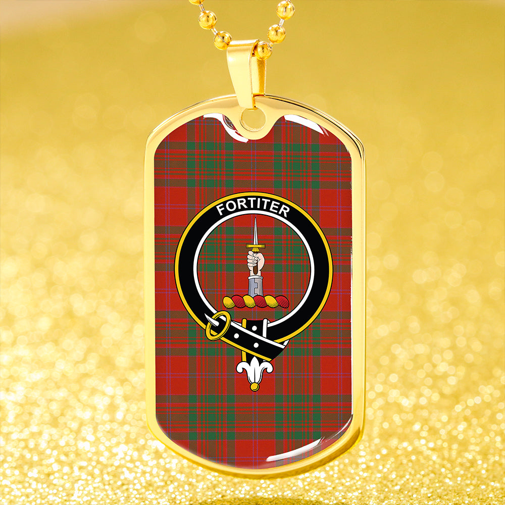 MacAlister of Glenbarr Ancient Clan Badge Classic Tartan Dog Tag Necklace