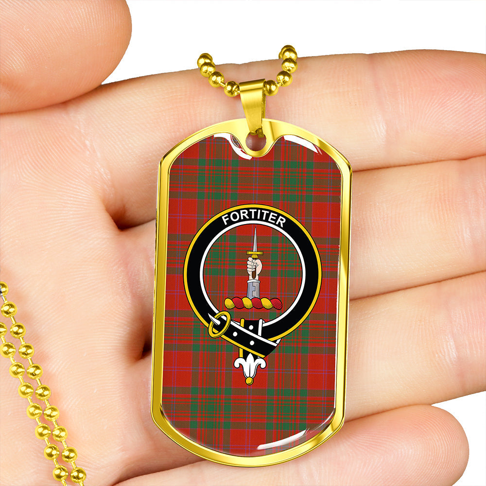 MacAlister of Glenbarr Ancient Clan Badge Classic Tartan Dog Tag Necklace