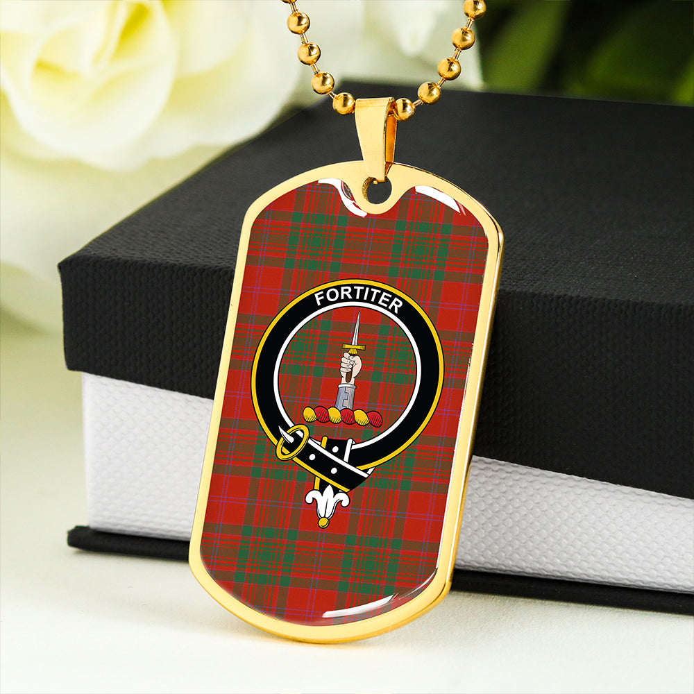 MacAlister of Glenbarr Ancient Clan Badge Classic Tartan Dog Tag Necklace