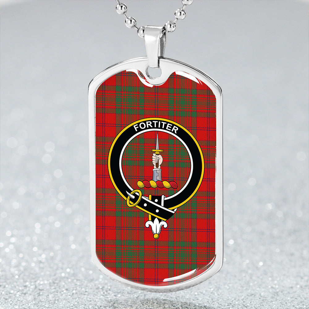 MacAlister of Glenbarr Modern Clan Badge Classic Tartan Dog Tag Necklace