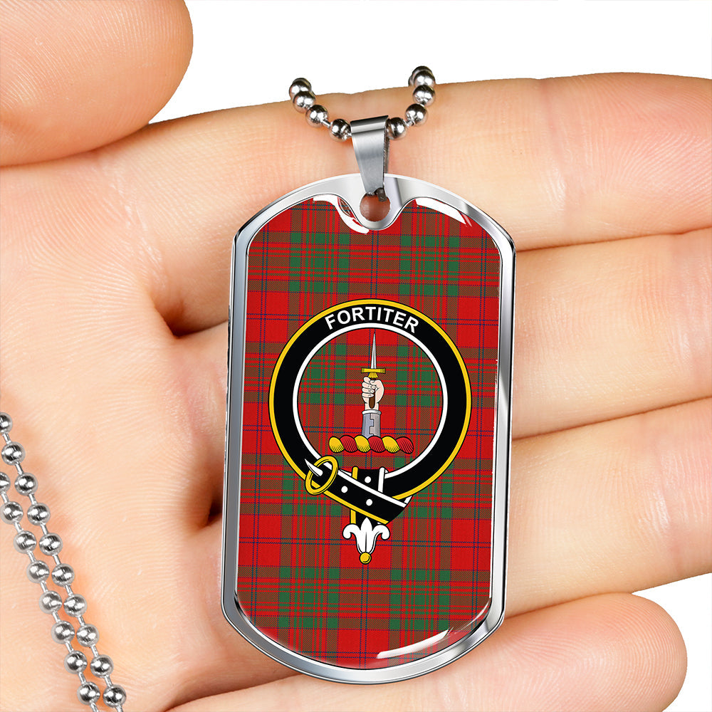 MacAlister of Glenbarr Modern Clan Badge Classic Tartan Dog Tag Necklace
