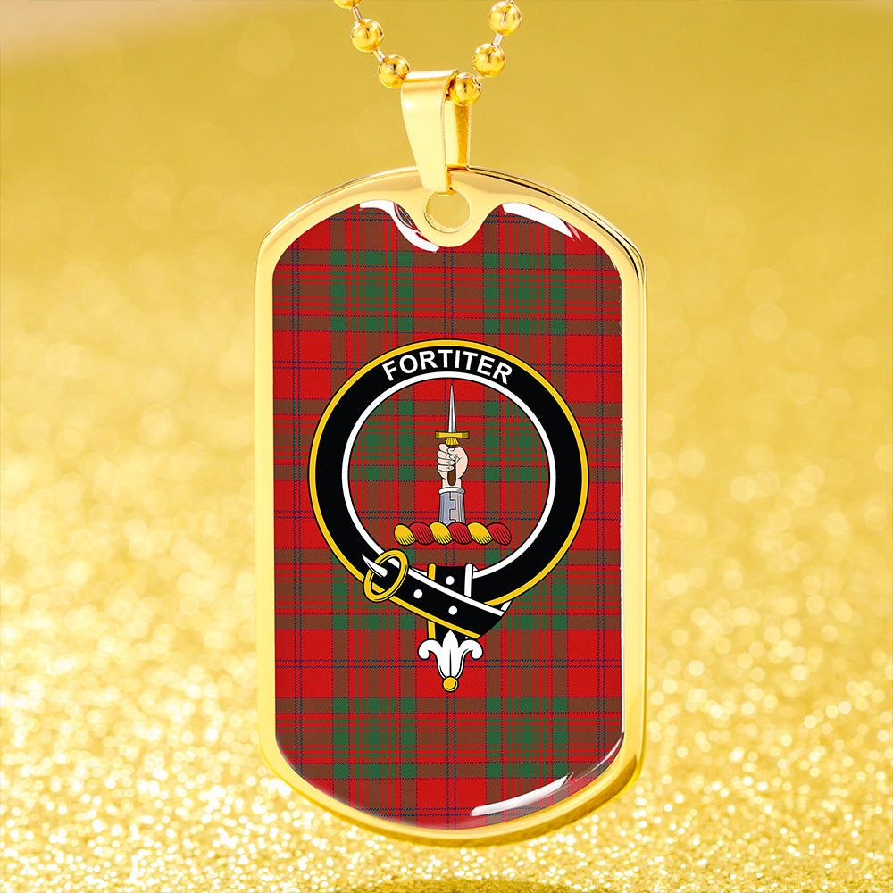 MacAlister of Glenbarr Modern Clan Badge Classic Tartan Dog Tag Necklace