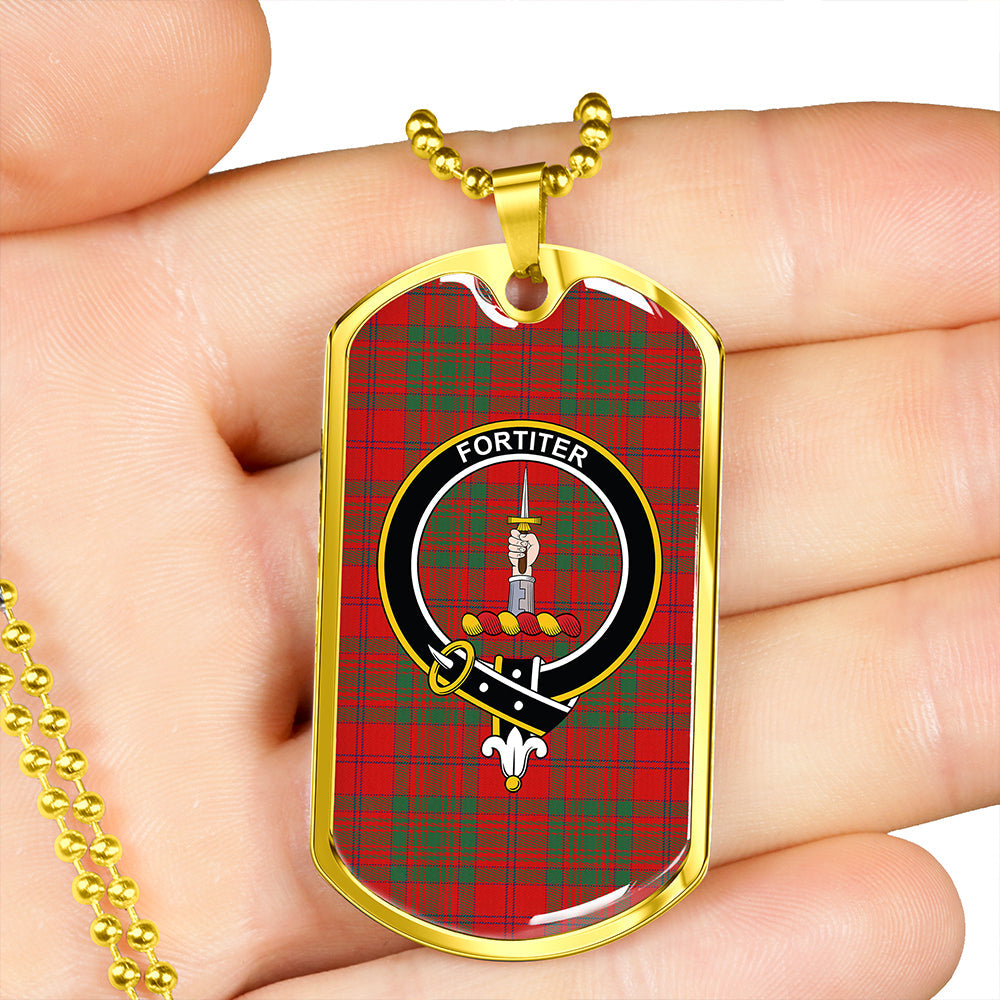 MacAlister of Glenbarr Modern Clan Badge Classic Tartan Dog Tag Necklace