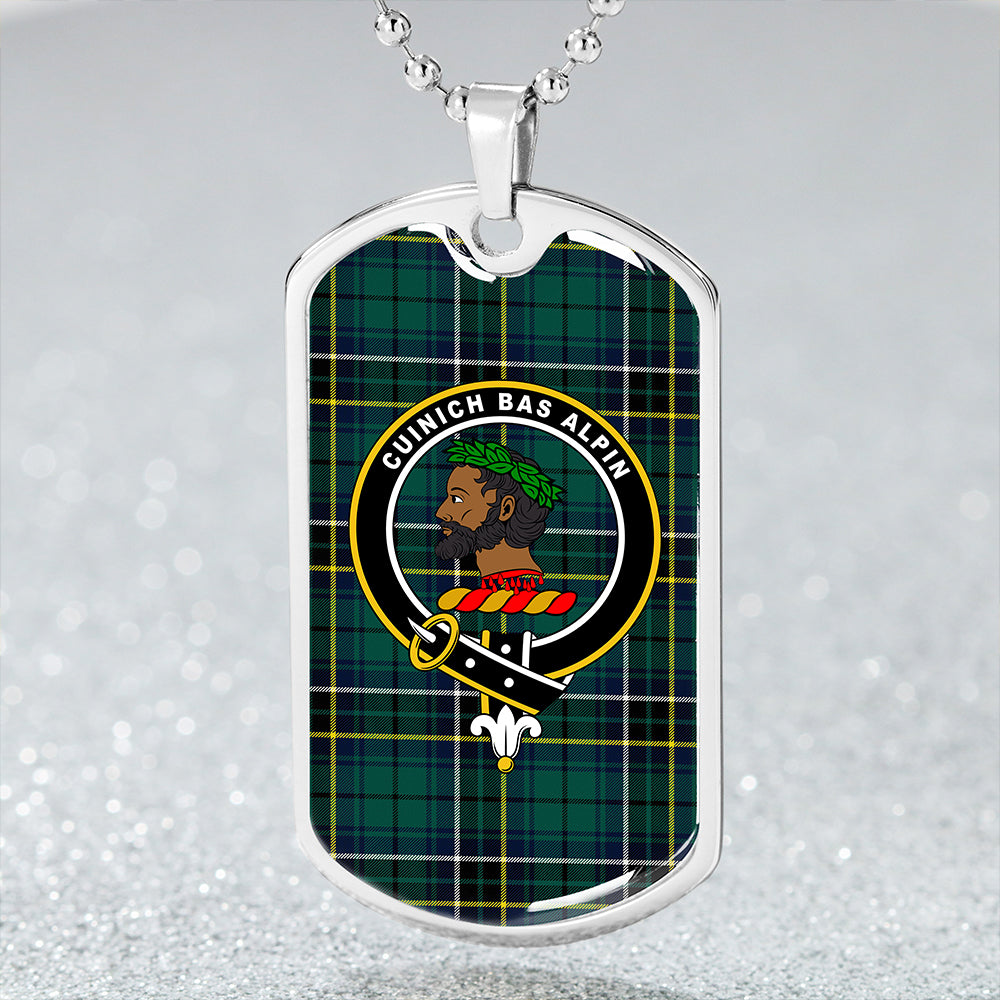 MacAlpine Modern Clan Badge Classic Tartan Dog Tag Necklace