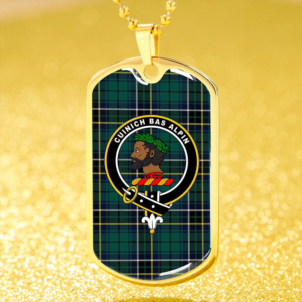MacAlpine Modern Clan Badge Classic Tartan Dog Tag Necklace