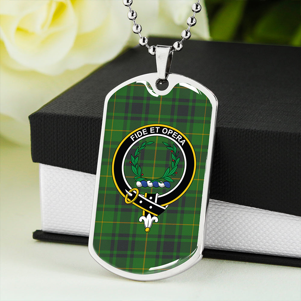 MacArthur Ancient Clan Badge Classic Tartan Dog Tag Necklace
