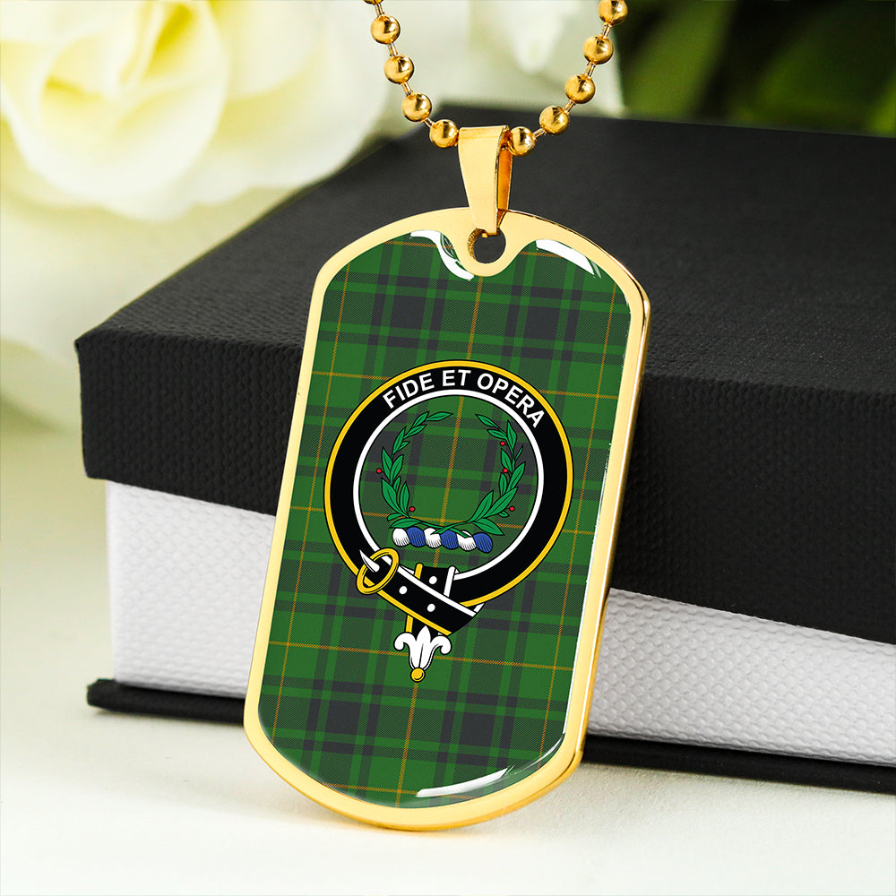 MacArthur Ancient Clan Badge Classic Tartan Dog Tag Necklace