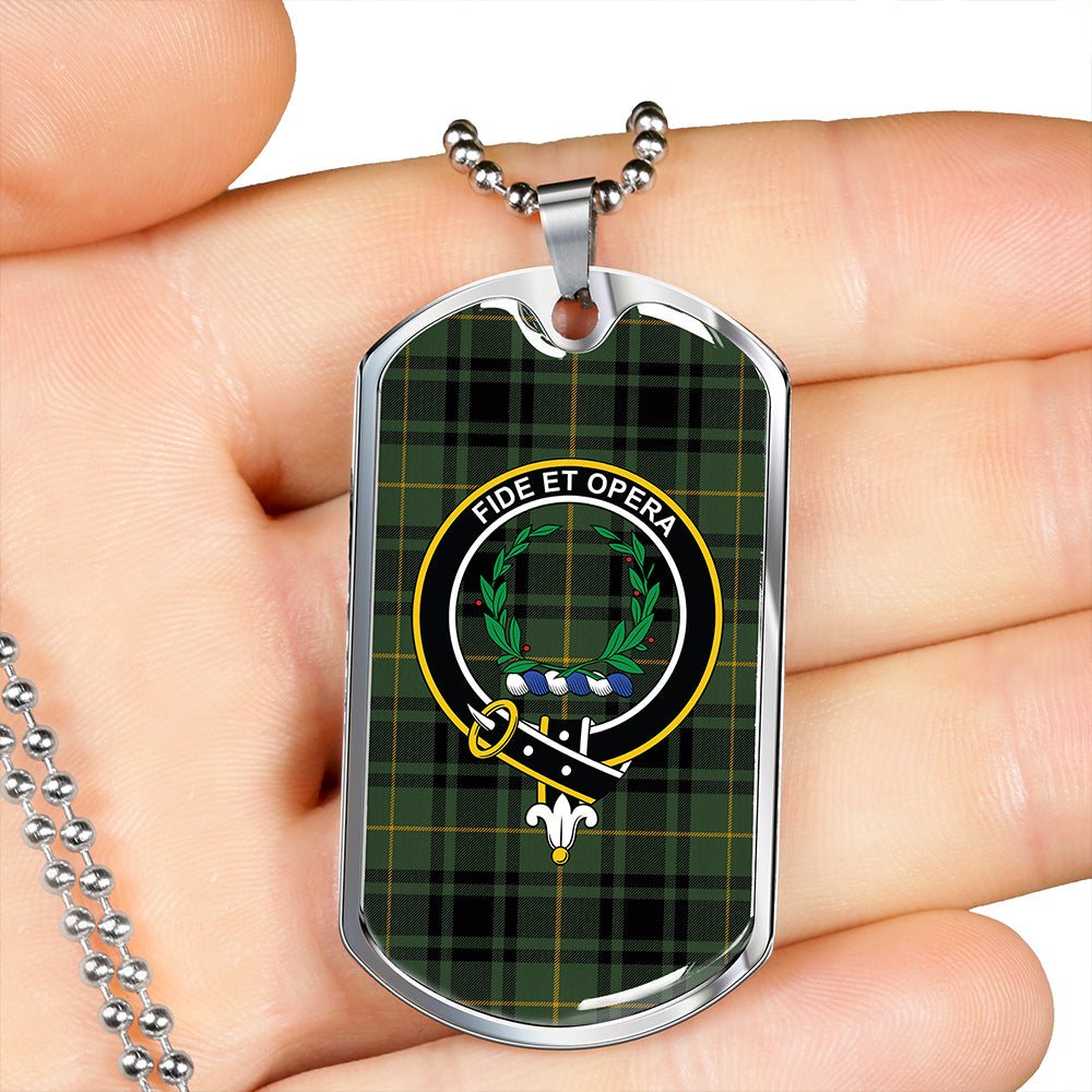 MacArthur Modern Clan Badge Classic Tartan Dog Tag Necklace