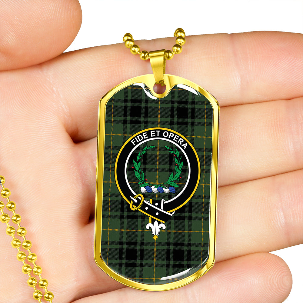 MacArthur Modern Clan Badge Classic Tartan Dog Tag Necklace