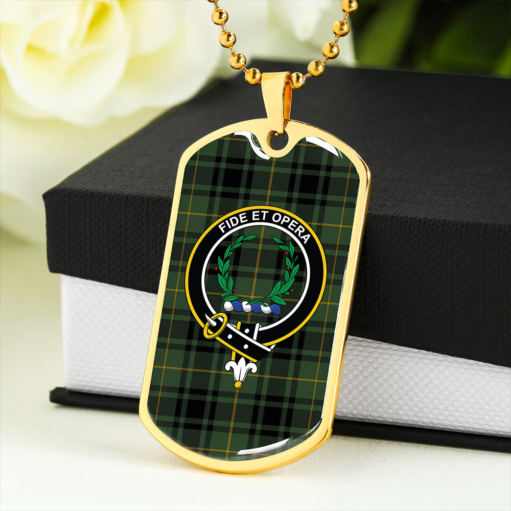 MacArthur Modern Clan Badge Classic Tartan Dog Tag Necklace
