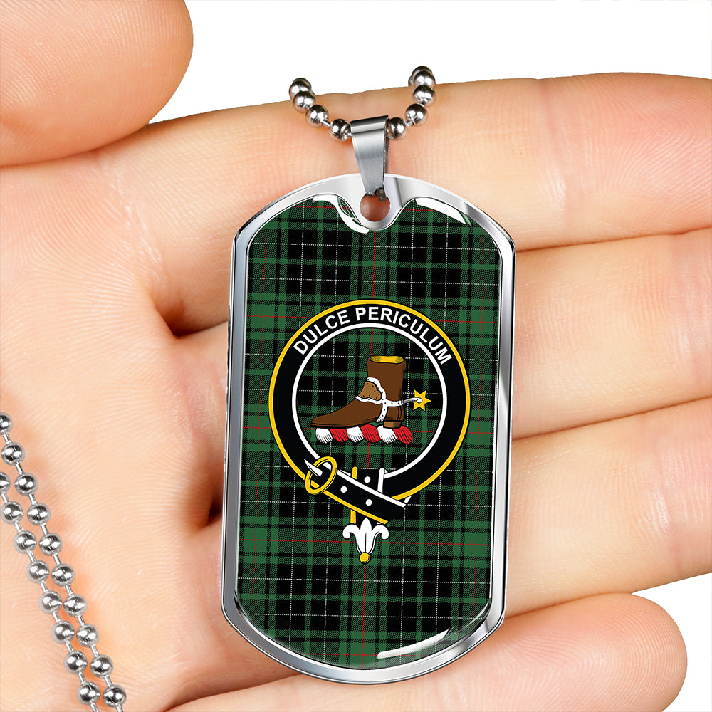 MacAulay Hunting Modern Clan Badge Classic Tartan Dog Tag Necklace