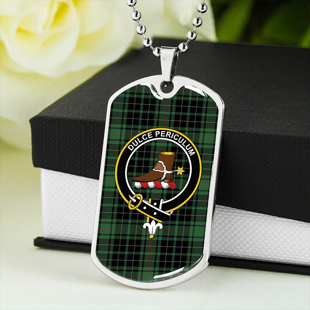 MacAulay Hunting Modern Clan Badge Classic Tartan Dog Tag Necklace
