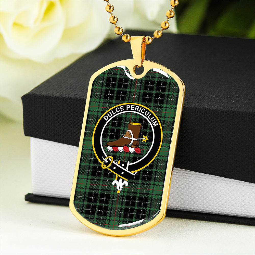 MacAulay Hunting Modern Clan Badge Classic Tartan Dog Tag Necklace