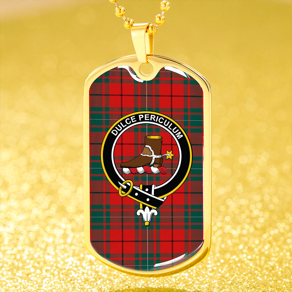 MacAulay Modern Clan Badge Classic Tartan Dog Tag Necklace