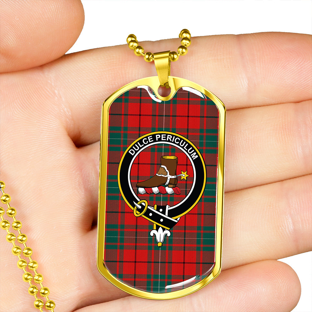 MacAulay Modern Clan Badge Classic Tartan Dog Tag Necklace