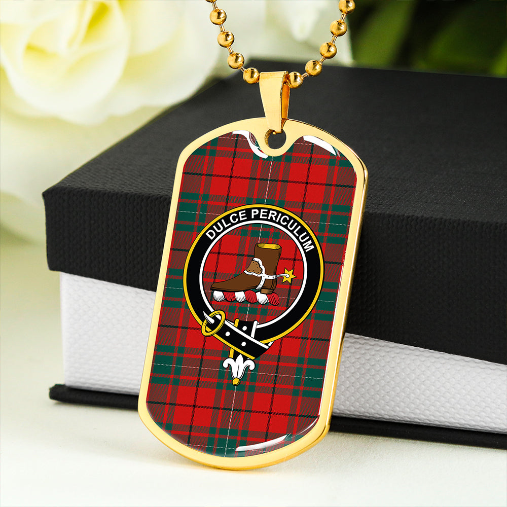 MacAulay Modern Clan Badge Classic Tartan Dog Tag Necklace