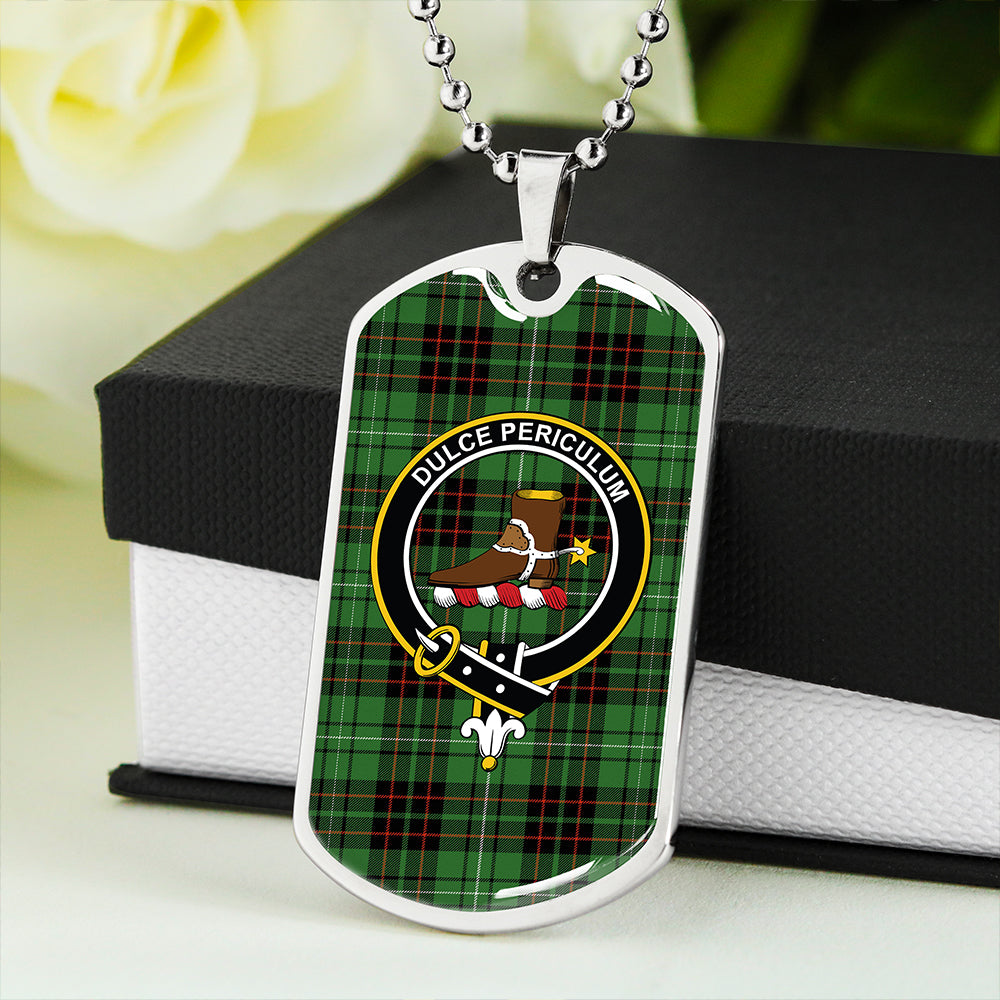 MacAulay of Lewis Ancient Clan Badge Classic Tartan Dog Tag Necklace