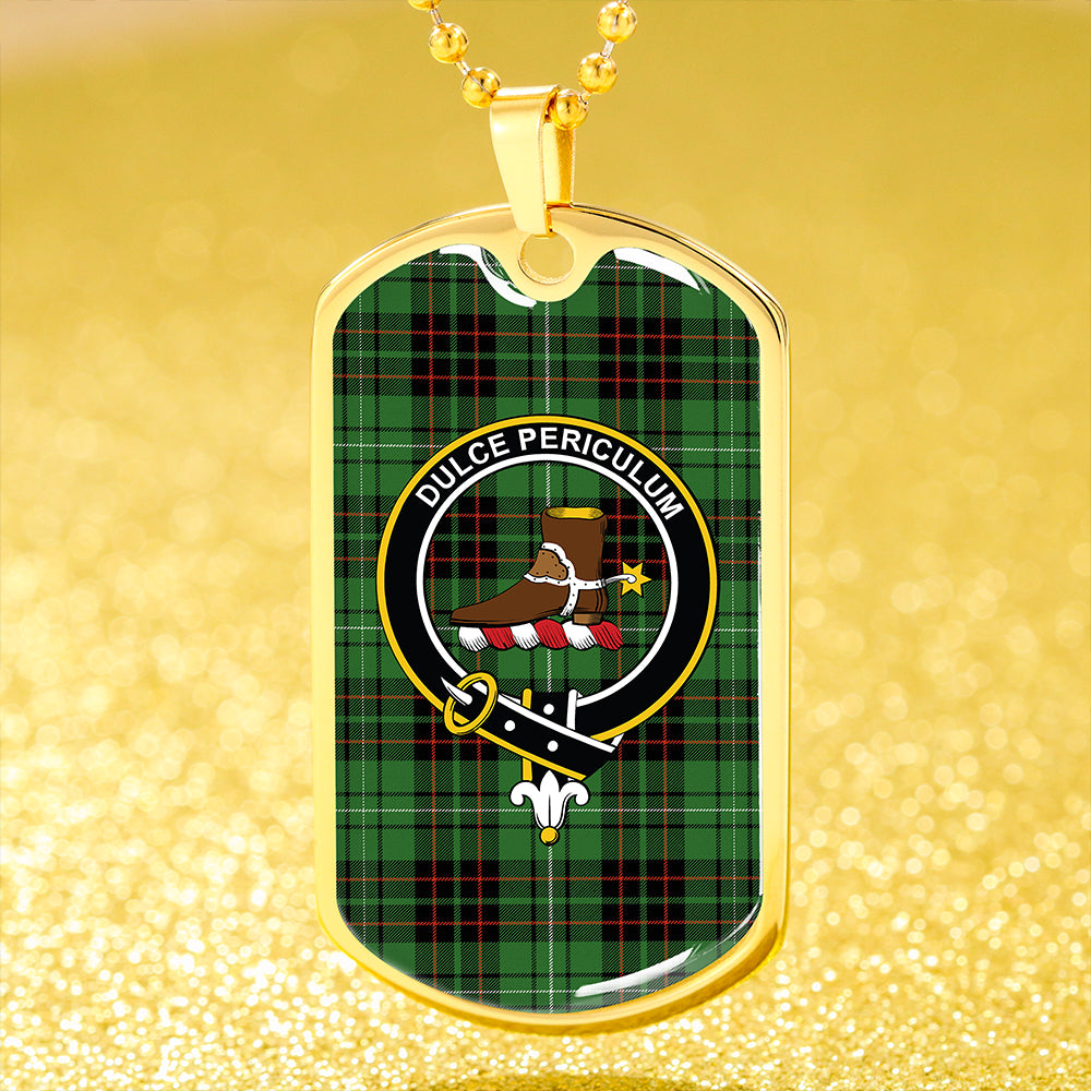 MacAulay of Lewis Ancient Clan Badge Classic Tartan Dog Tag Necklace