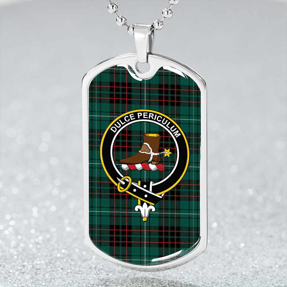 MacAulay of Lewis Modern Clan Badge Classic Tartan Dog Tag Necklace