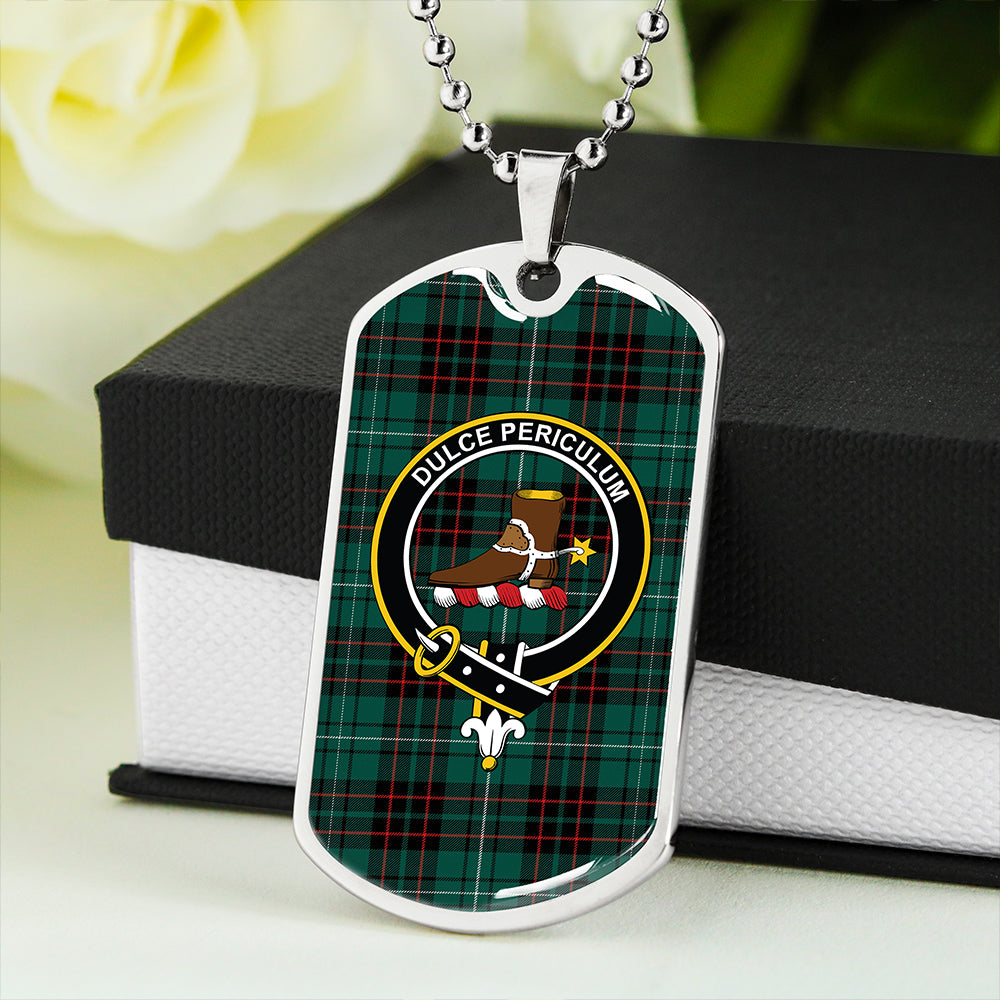 MacAulay of Lewis Modern Clan Badge Classic Tartan Dog Tag Necklace