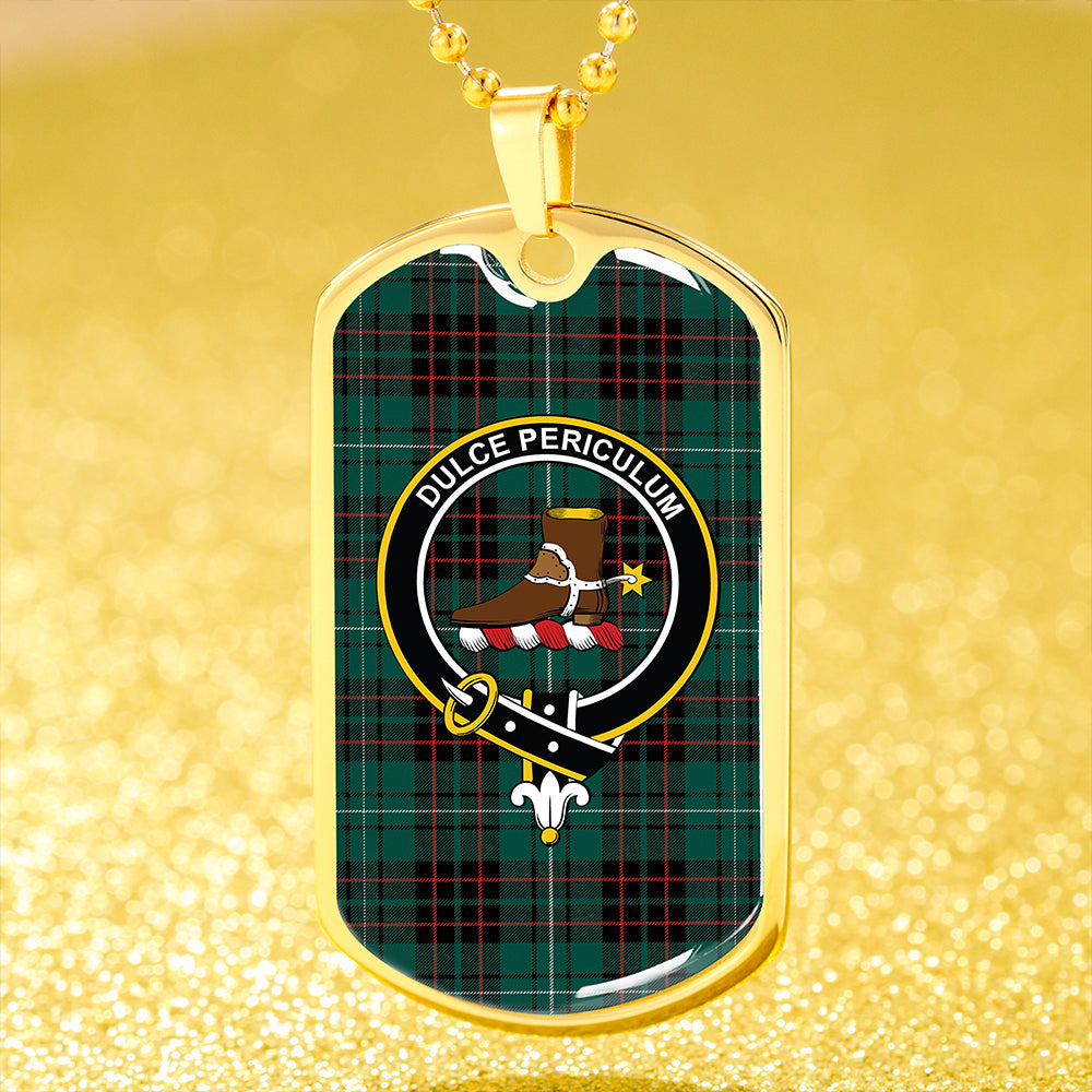 MacAulay of Lewis Modern Clan Badge Classic Tartan Dog Tag Necklace
