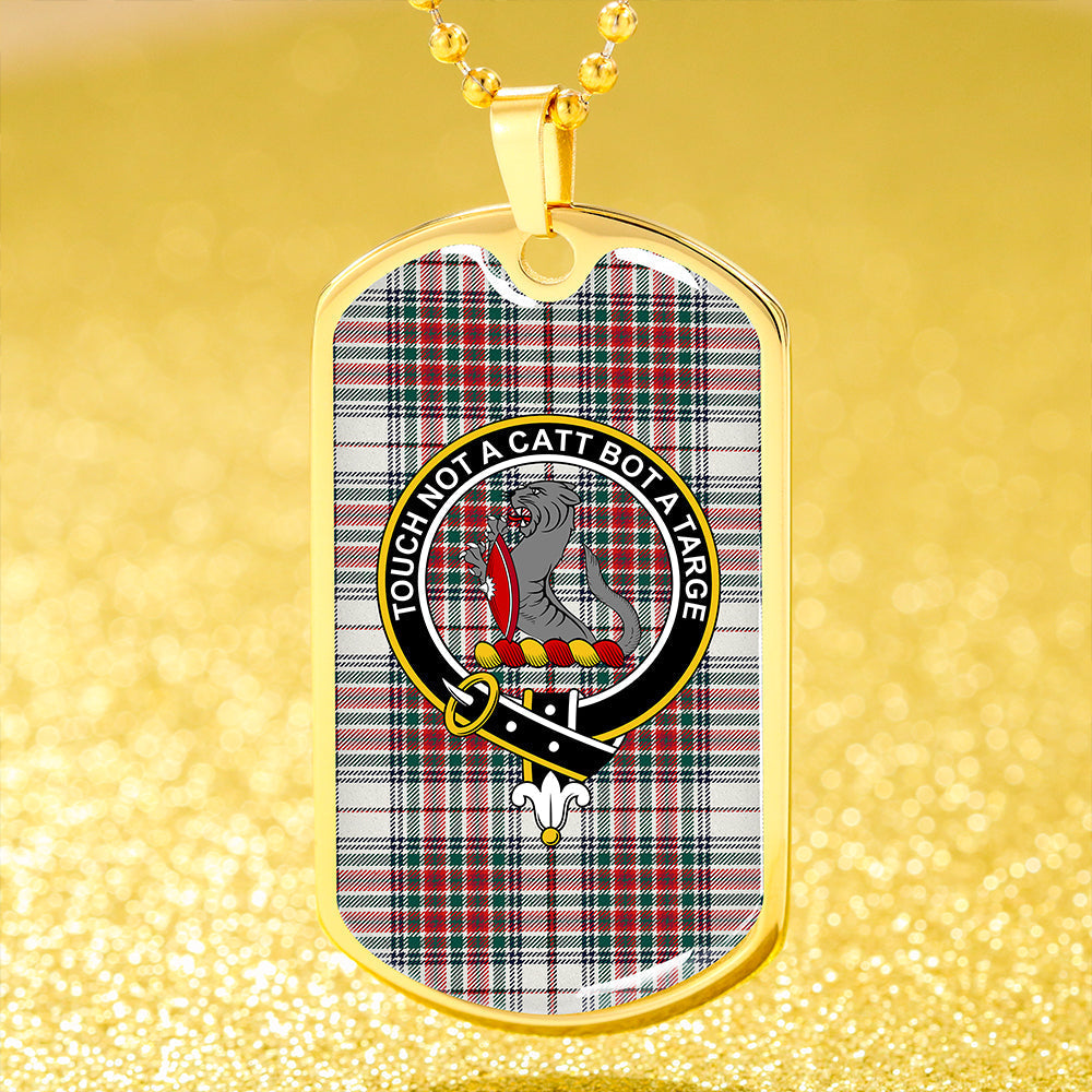 MacBean Dress (MacBain Dress) Modern Clan Badge Classic Tartan Dog Tag Necklace