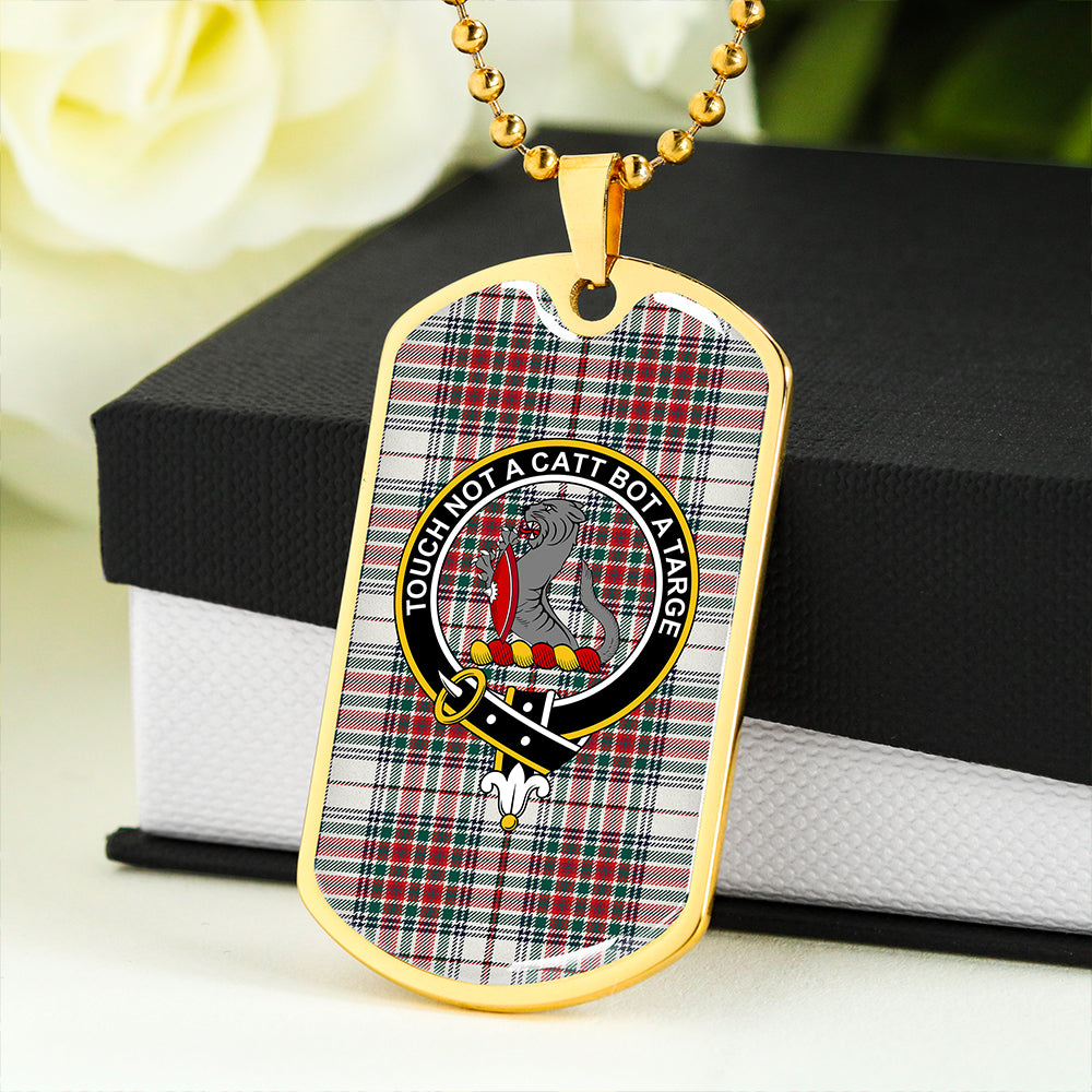 MacBean Dress (MacBain Dress) Modern Clan Badge Classic Tartan Dog Tag Necklace