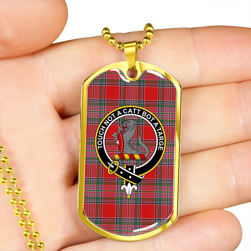 MacBean (MacBain) Modern Clan Badge Classic Tartan Dog Tag Necklace