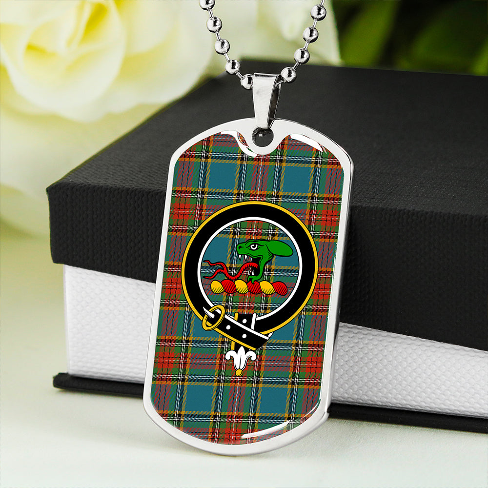 MacBeth Ancient Clan Badge Classic Tartan Dog Tag Necklace