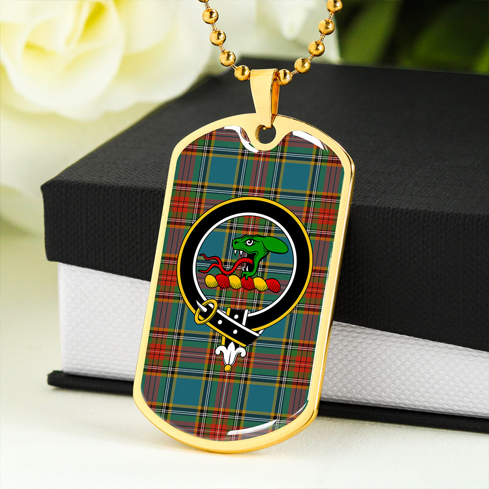 MacBeth Ancient Clan Badge Classic Tartan Dog Tag Necklace