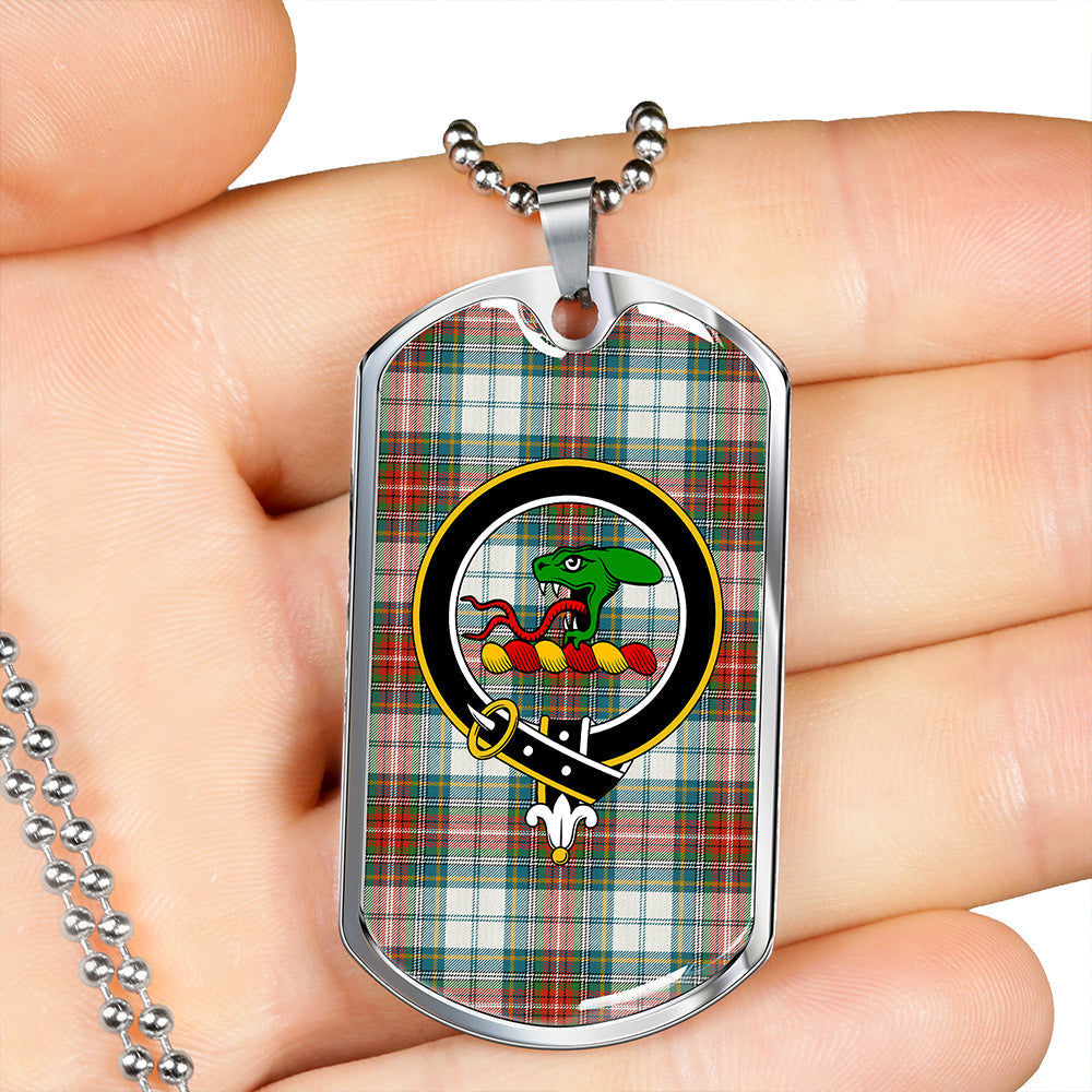 MacBeth Dress Ancient Clan Badge Classic Tartan Dog Tag Necklace