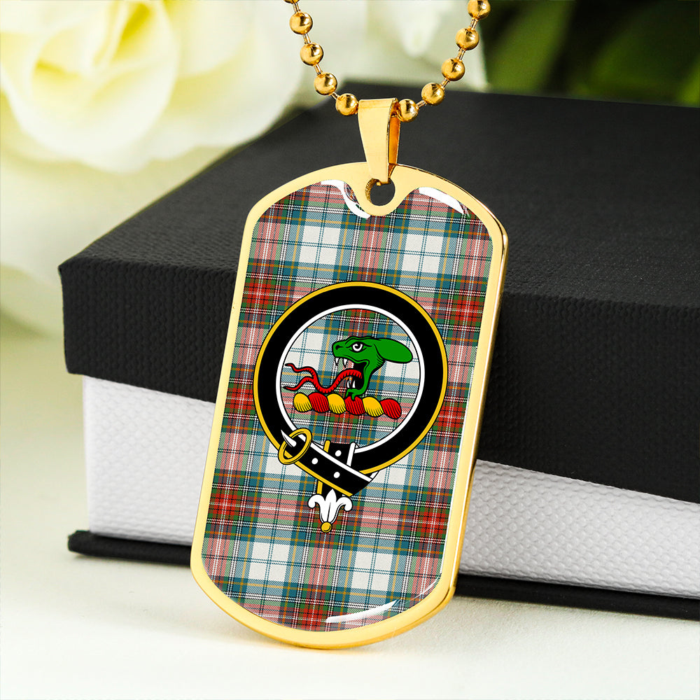 MacBeth Dress Ancient Clan Badge Classic Tartan Dog Tag Necklace
