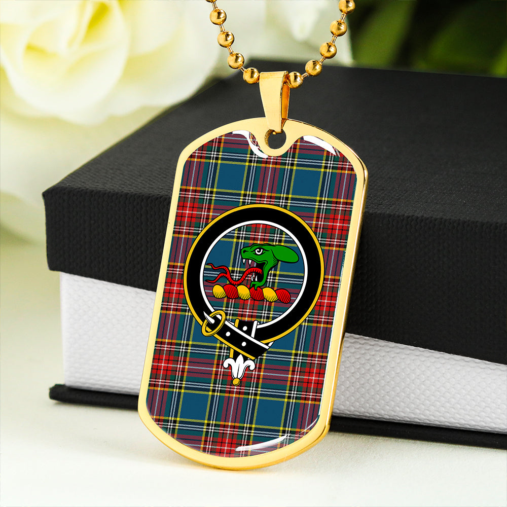 MacBeth Pleasanton Modern Clan Badge Classic Tartan Dog Tag Necklace