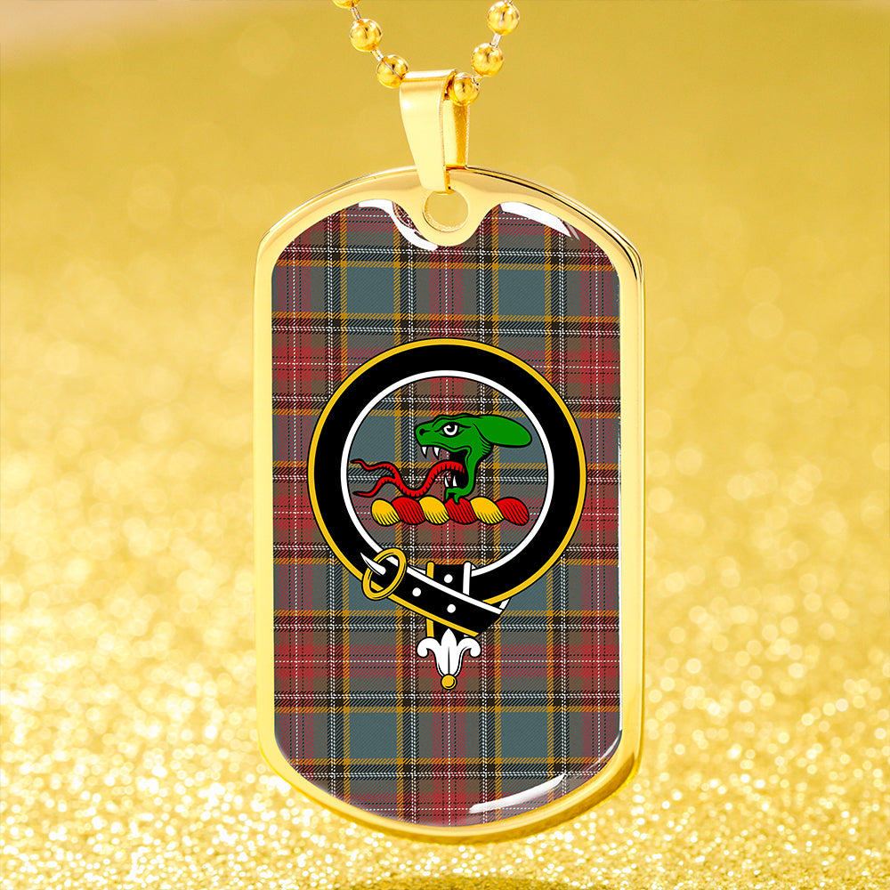 MacBeth Weathered Clan Badge Classic Tartan Dog Tag Necklace