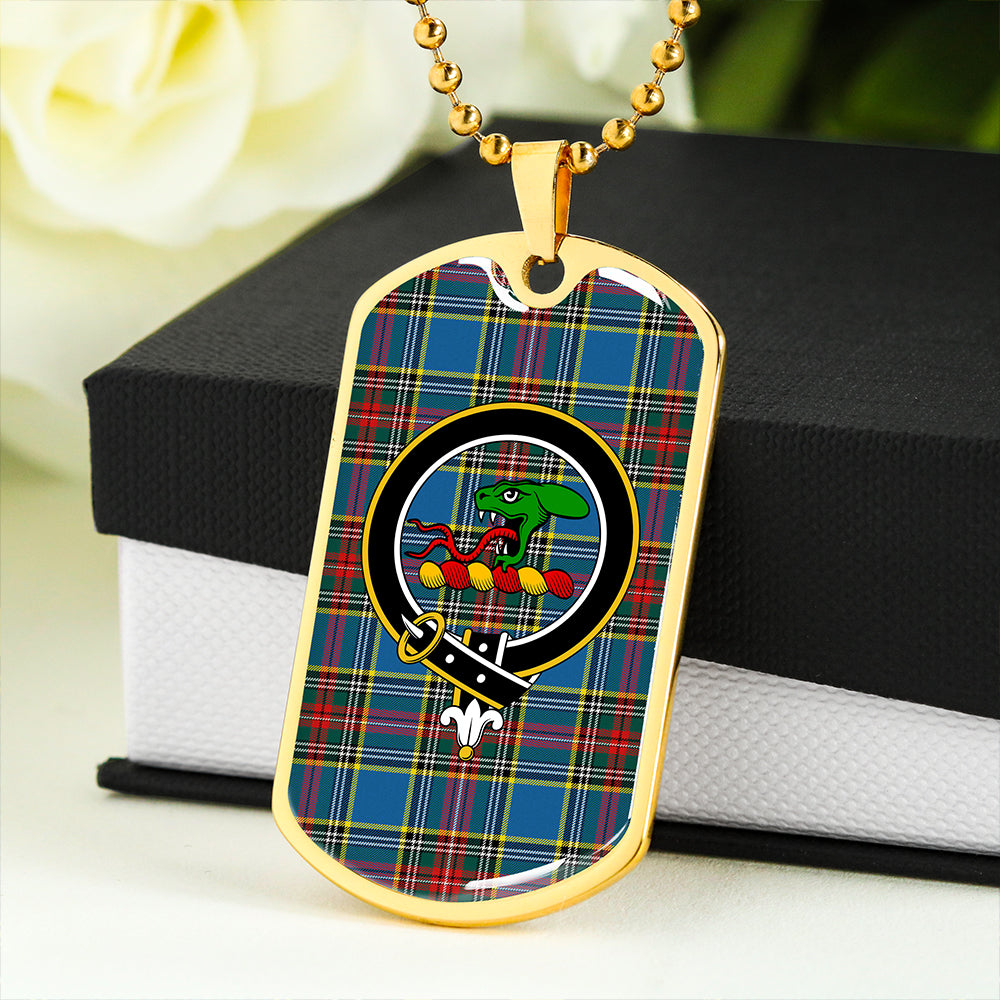 MacBeth # 2 Modern Clan Badge Classic Tartan Dog Tag Necklace