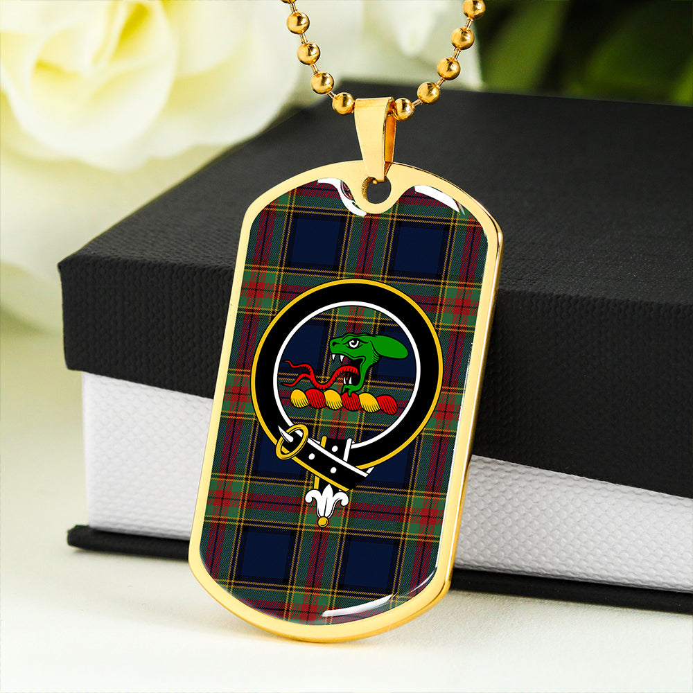 MacBeth #3 Modern Clan Badge Classic Tartan Dog Tag Necklace