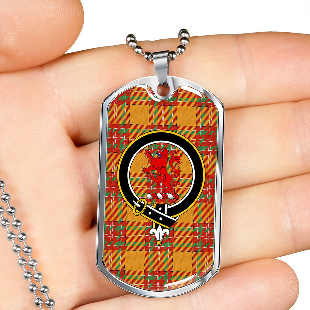MacBrair Ancient Clan Badge Classic Tartan Dog Tag Necklace