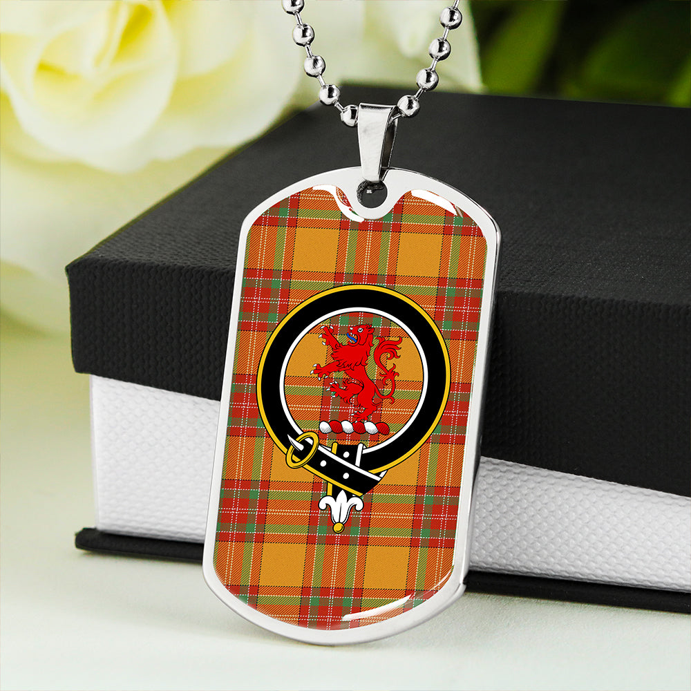 MacBrair Ancient Clan Badge Classic Tartan Dog Tag Necklace