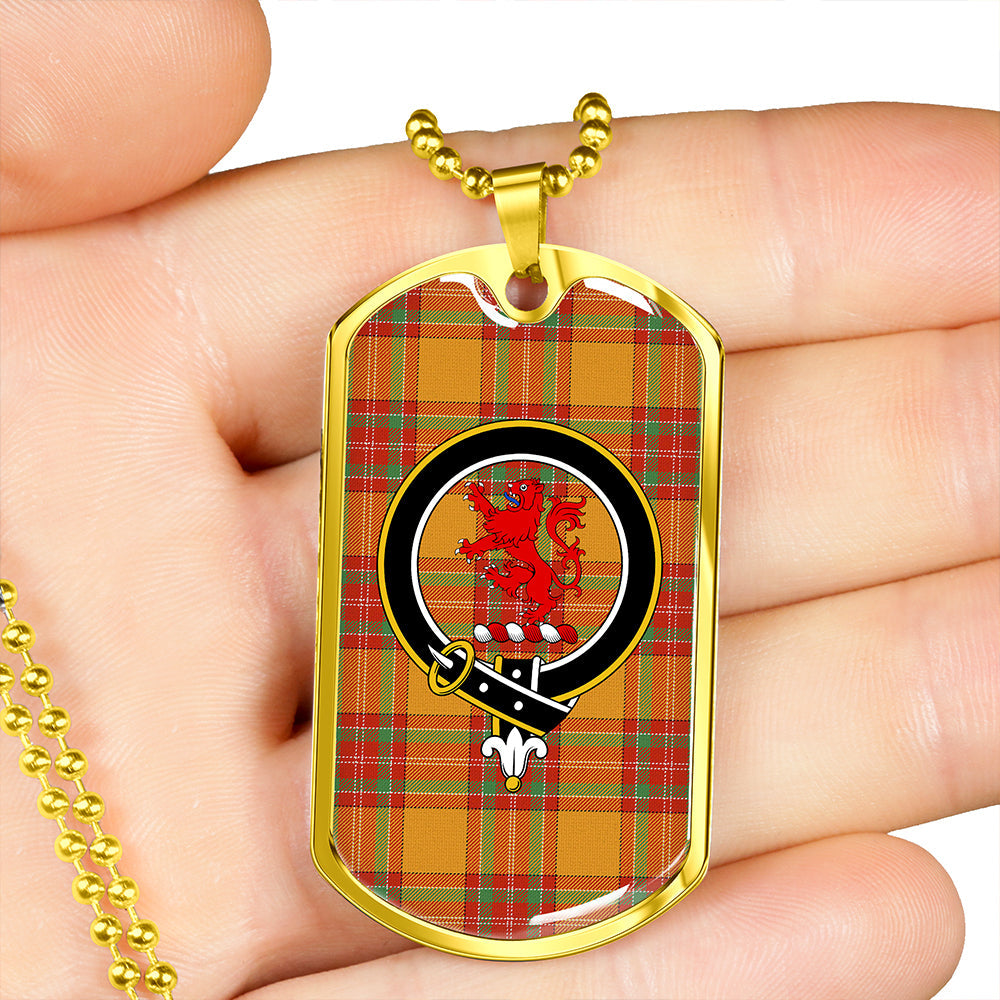 MacBrair Ancient Clan Badge Classic Tartan Dog Tag Necklace