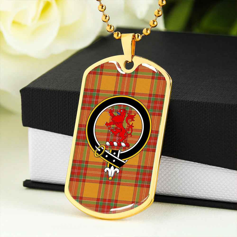MacBrair Ancient Clan Badge Classic Tartan Dog Tag Necklace