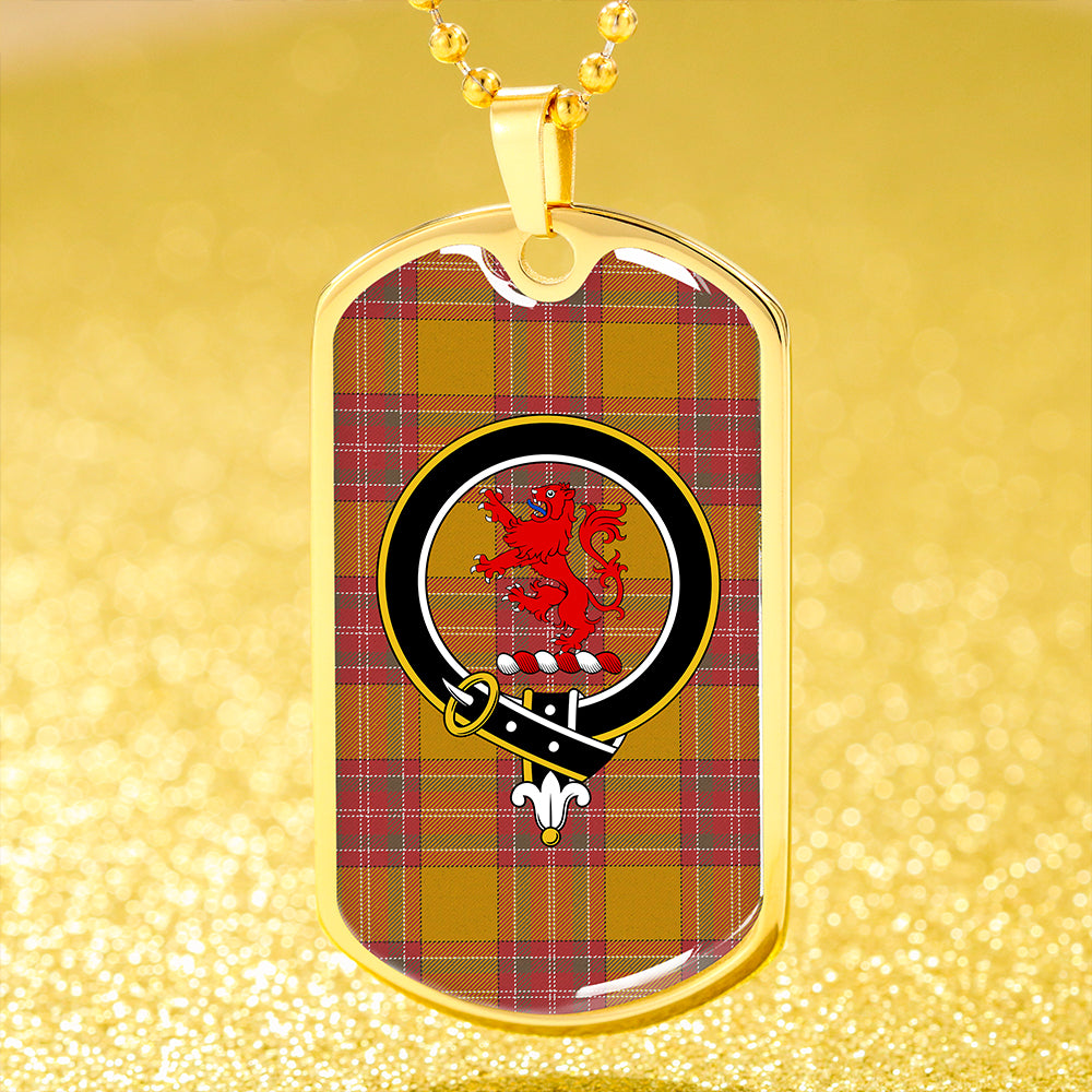 MacBrair Weathered Clan Badge Classic Tartan Dog Tag Necklace