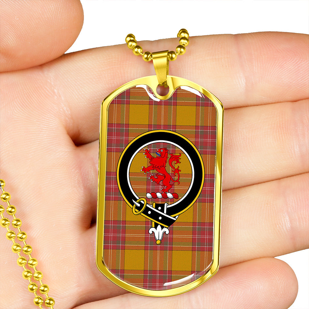 MacBrair Weathered Clan Badge Classic Tartan Dog Tag Necklace