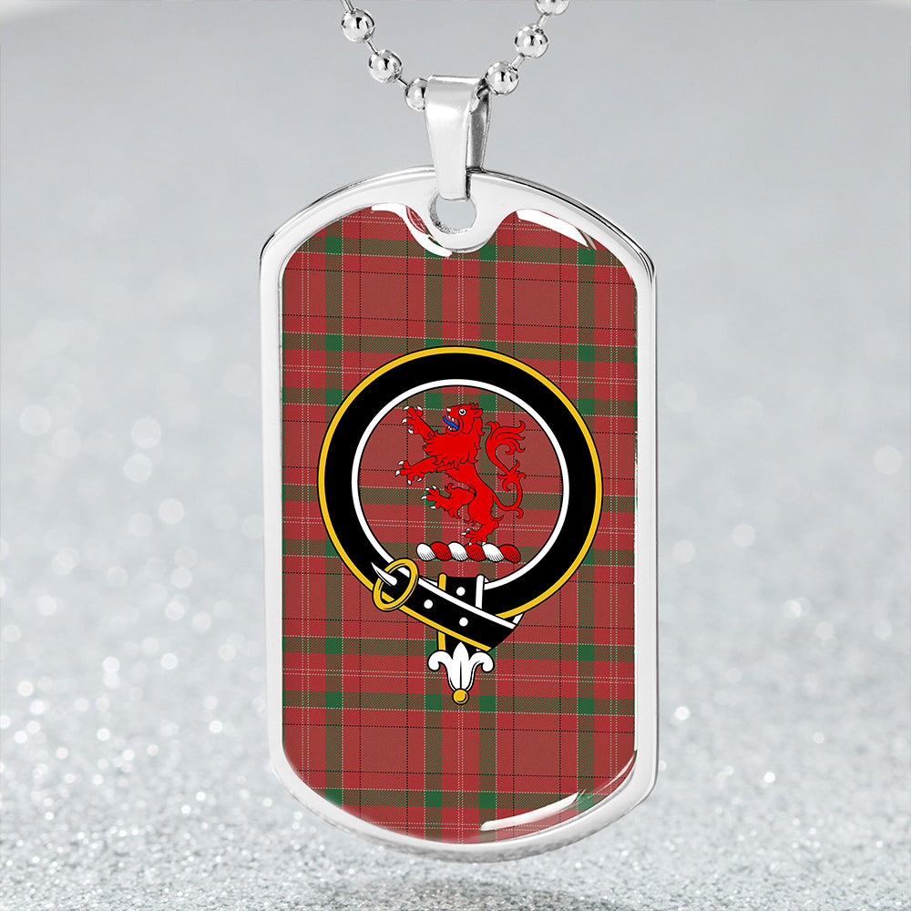 MacBrair #2 Ancient Clan Badge Classic Tartan Dog Tag Necklace