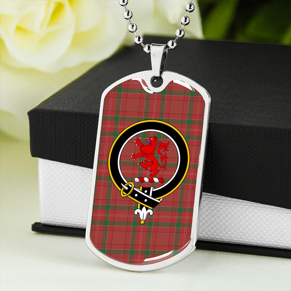 MacBrair #2 Ancient Clan Badge Classic Tartan Dog Tag Necklace